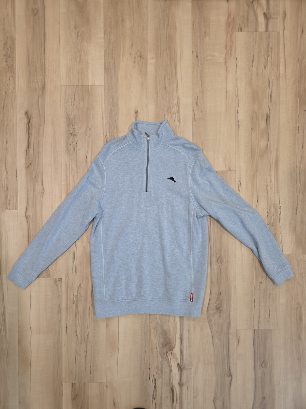 Tommy Bahama Men's Light Blue Half-Zip Pullover Sweater